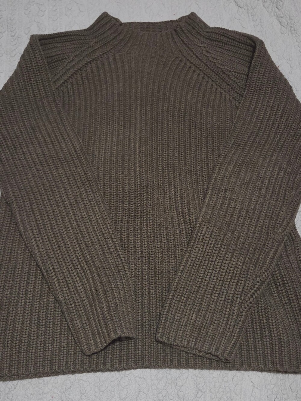 J. Crew Women's Olive Ribbed Crewneck Sweater